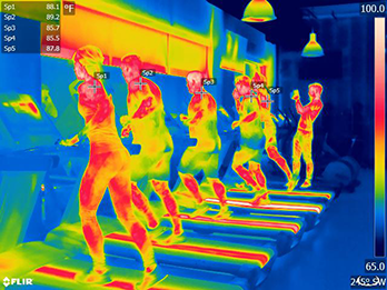 Flir® thermal imaging with cotton shirt: 92°F
